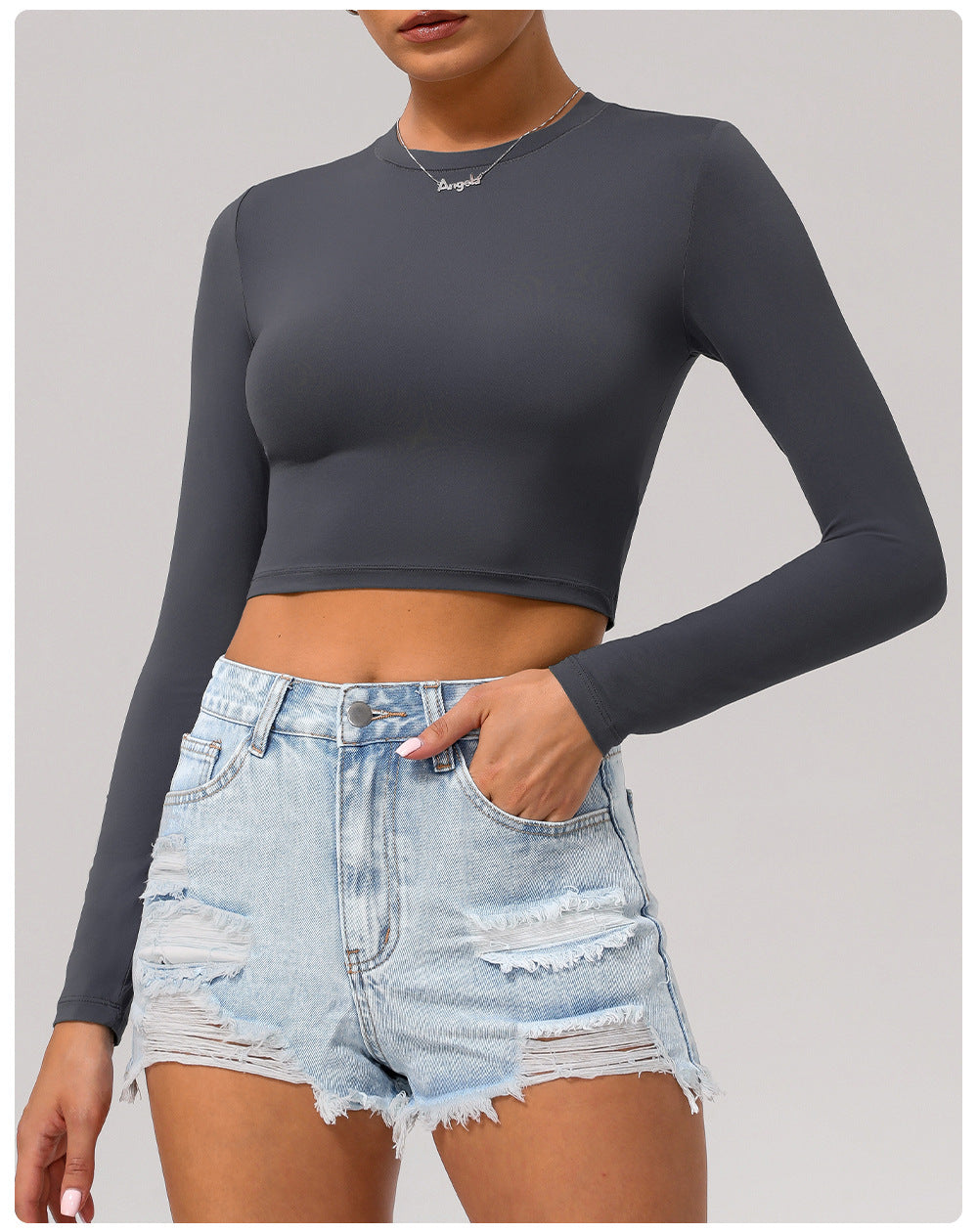 Full sleeve cropped top
