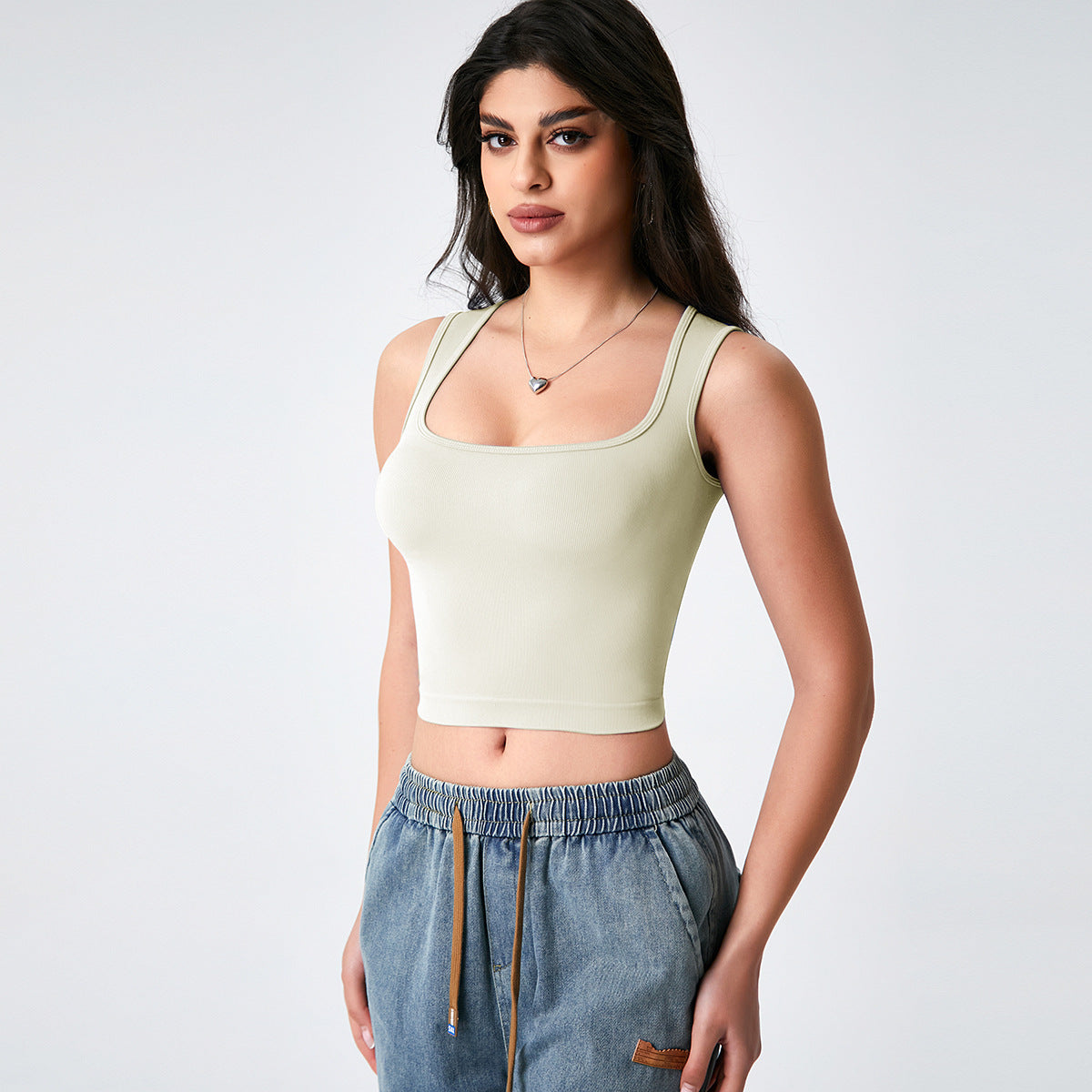 Cropped sleeveless top