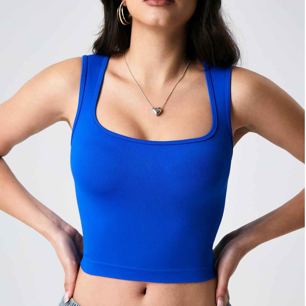 Cropped sleeveless top