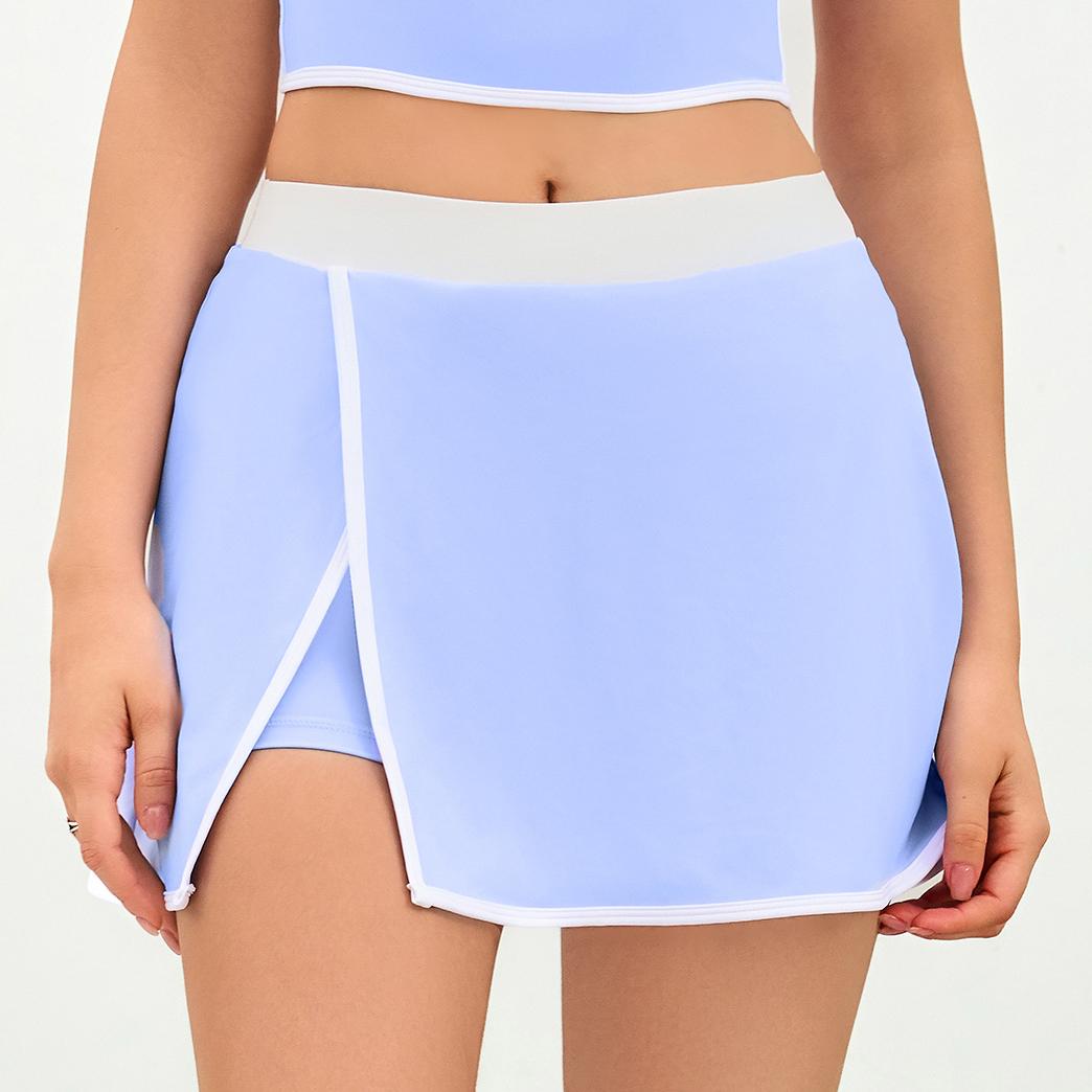 Contrast side split skort