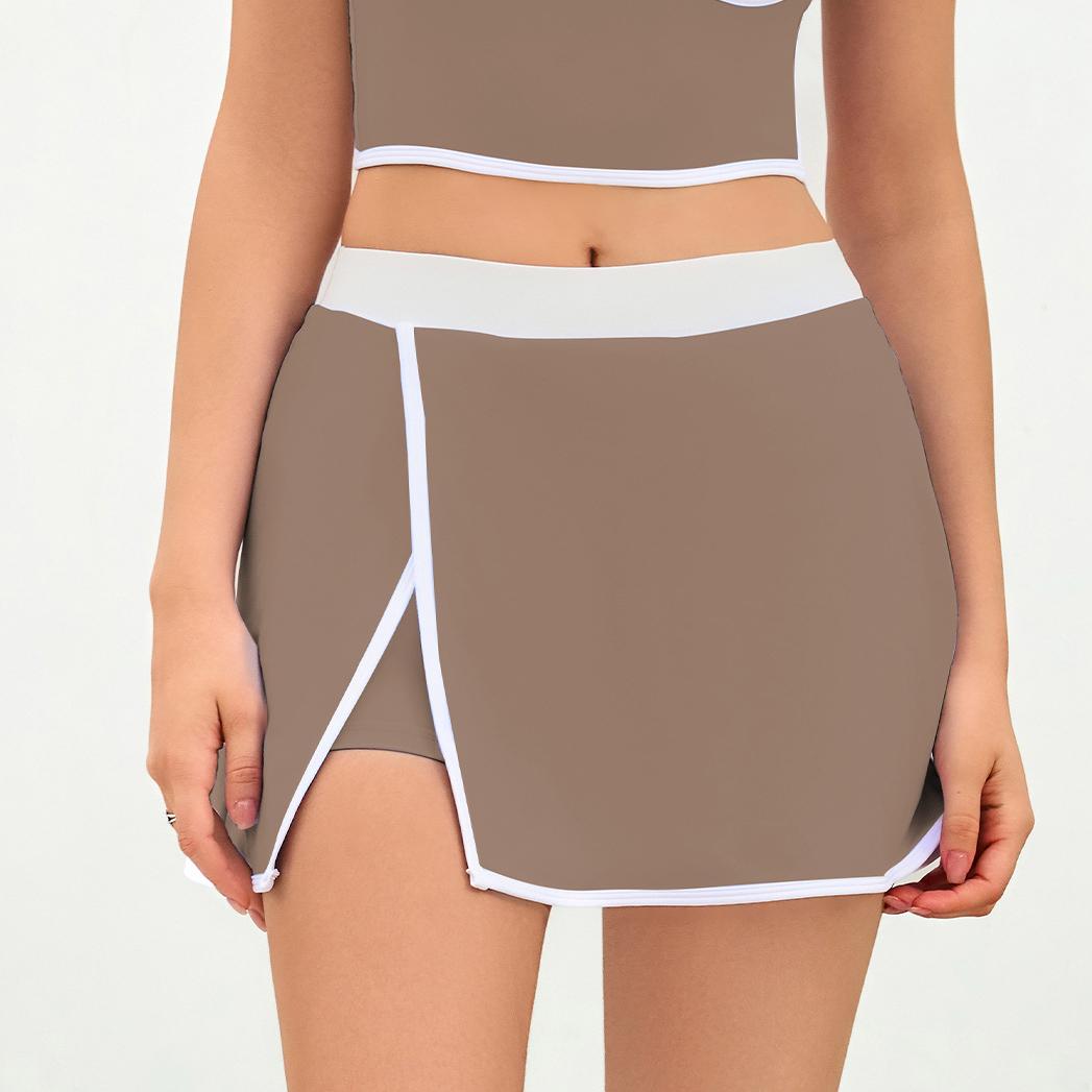 Contrast side split skort