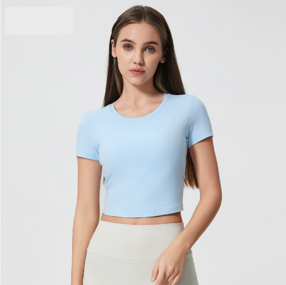 Drawstring back cropped top