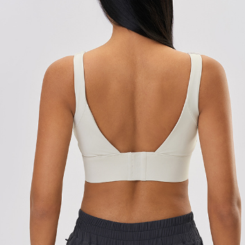 Low back high support sports bra