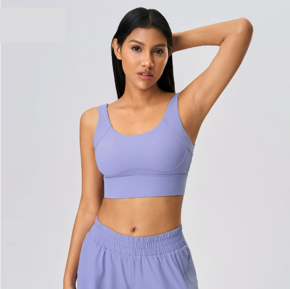 Low back high support sports bra