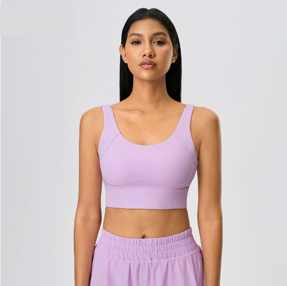 Low back high support sports bra