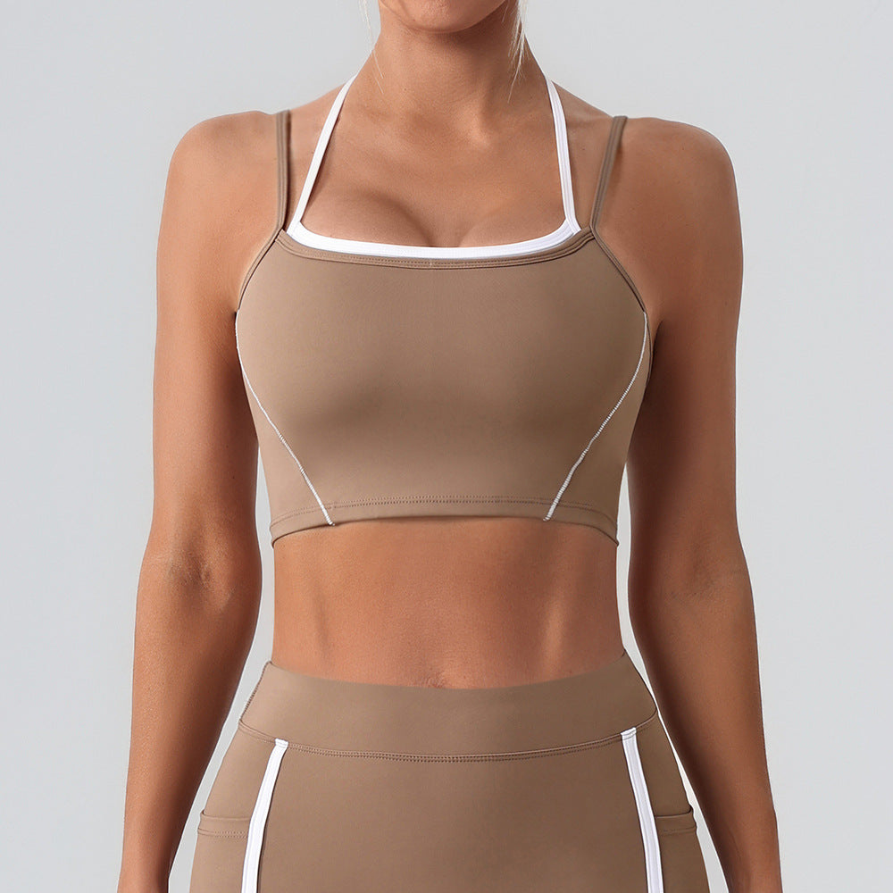 Contrast detail sports bra