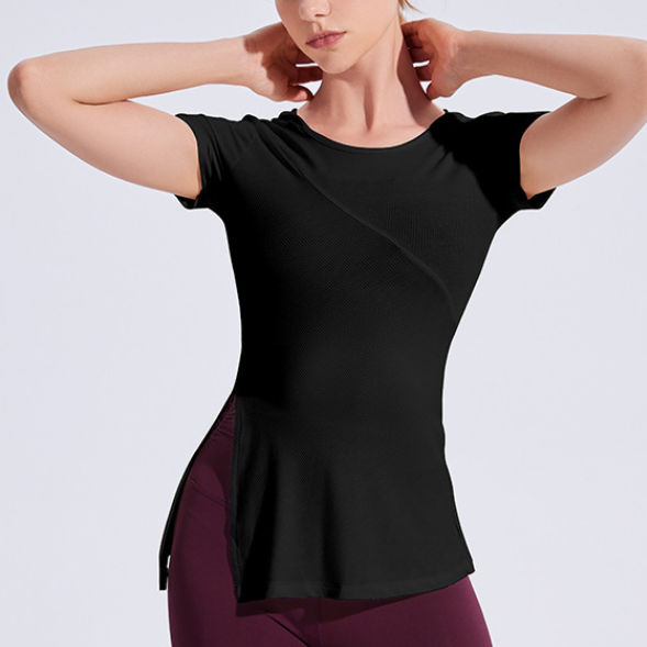 Slim Fit Hooded T shirt with side slit