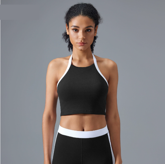 Contrast strap cropped vest