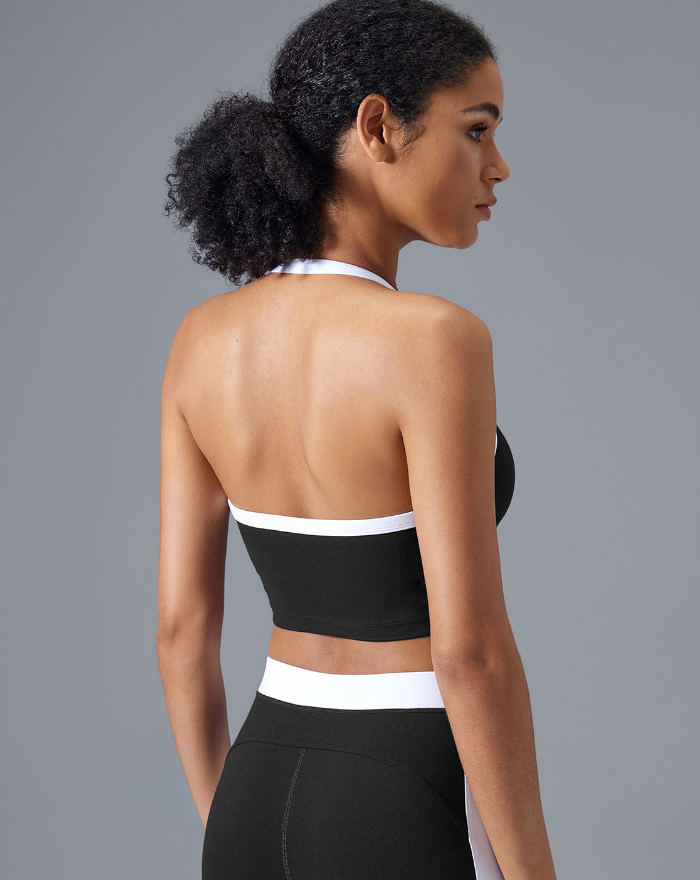 Contrast strap cropped vest