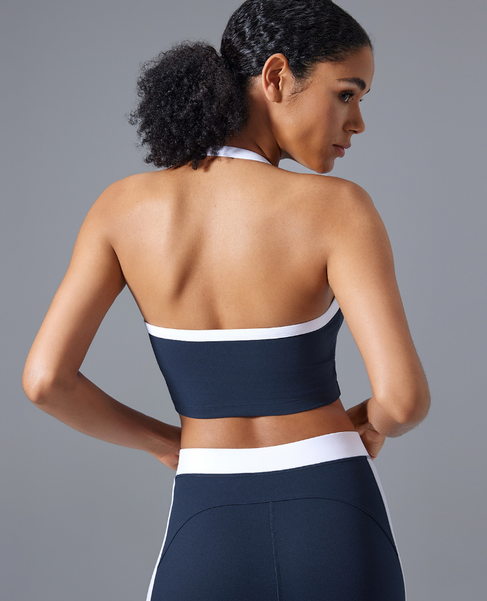 Contrast strap cropped vest