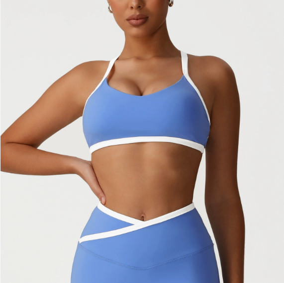 Contrast strap sports bra
