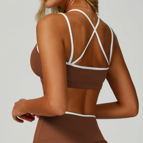 Double strap contrast bra