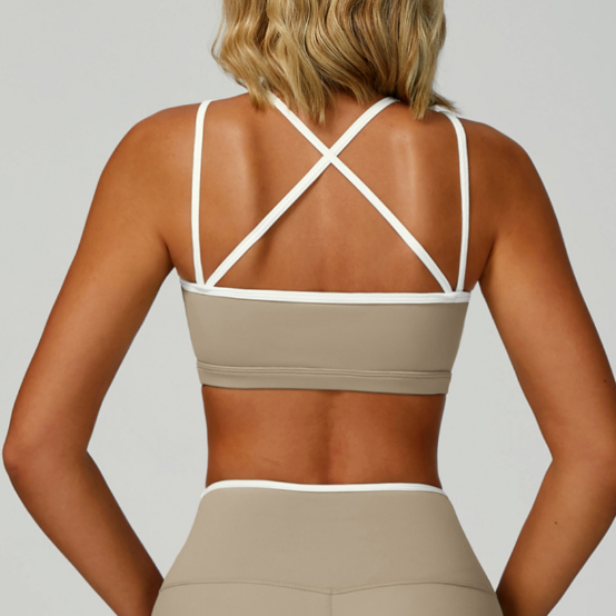 Double strap contrast bra