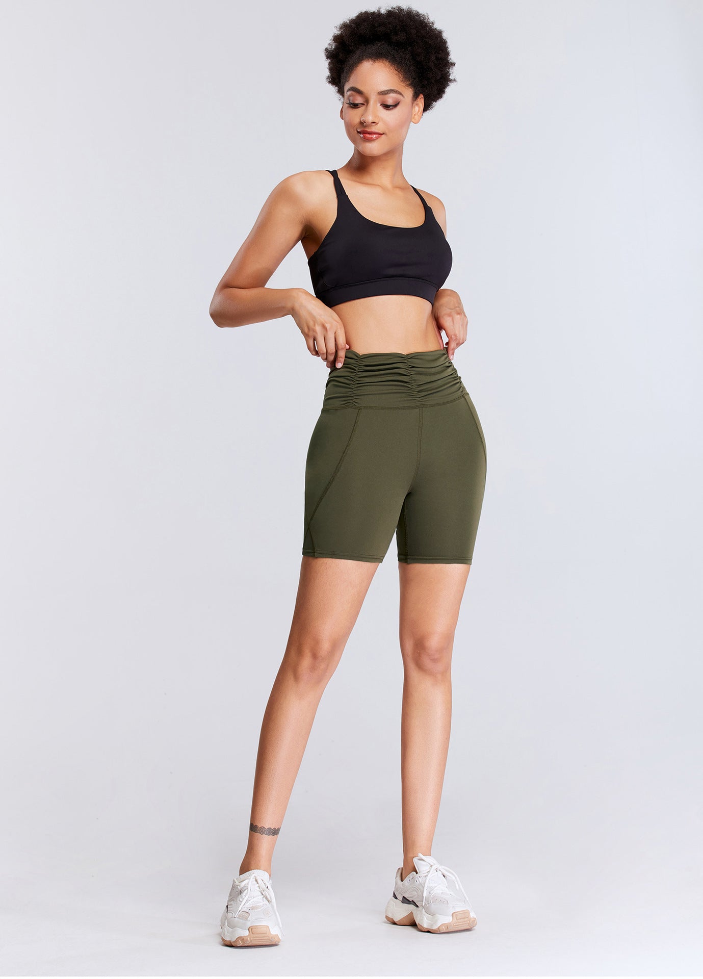 Ruched waist hot pants