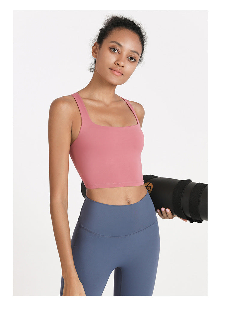 Cross back sports bra