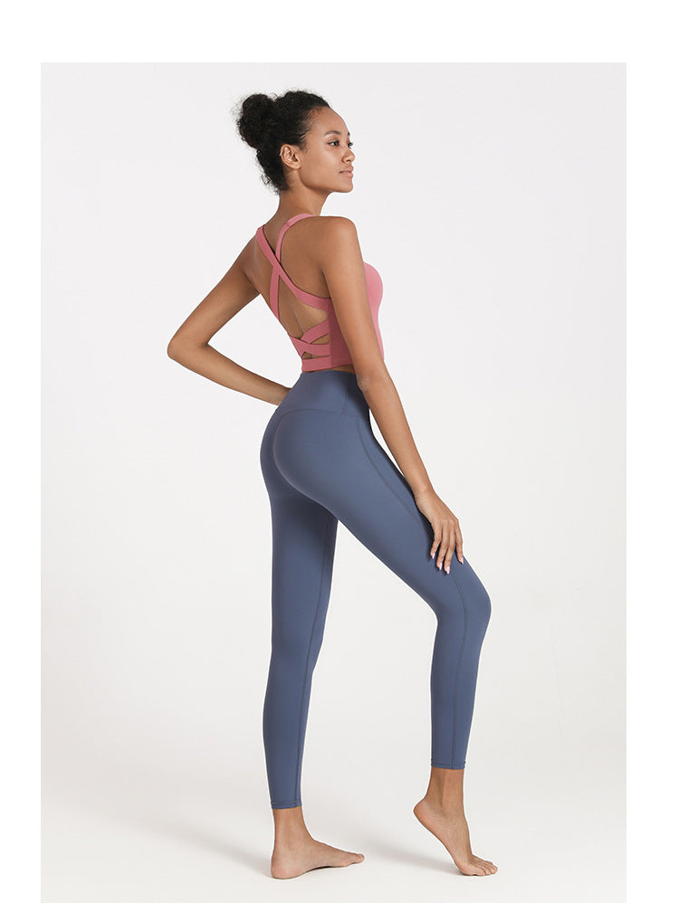 Cross back sports bra