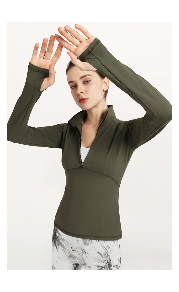 Full sleeve zip front top