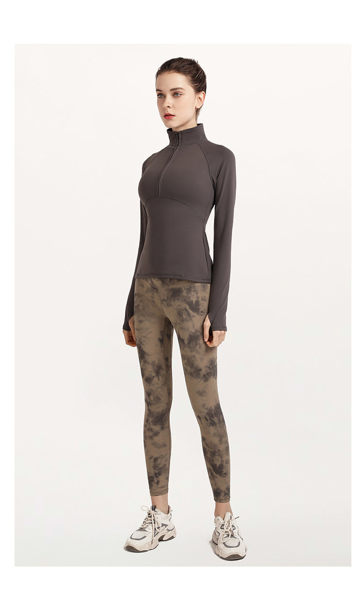 Full sleeve zip front top