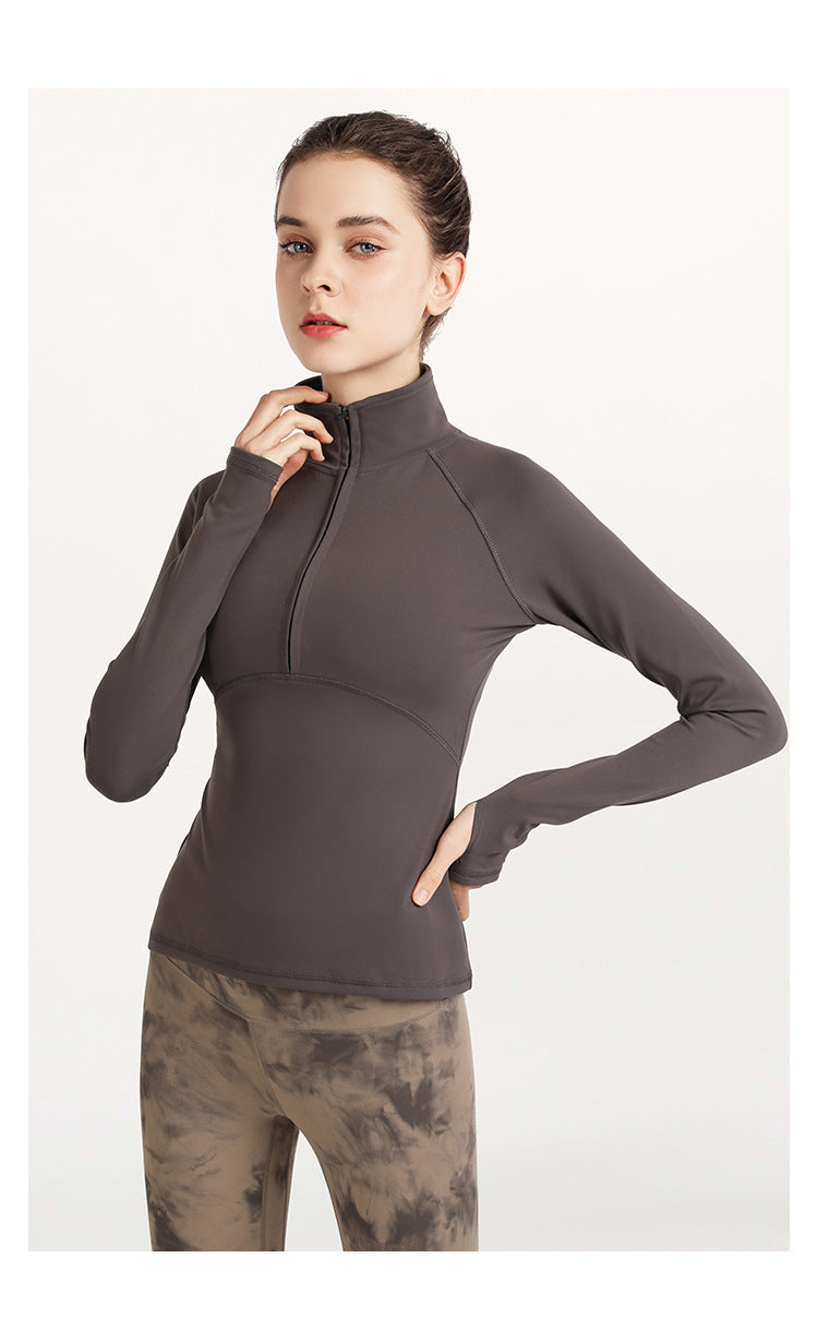 Full sleeve zip front top