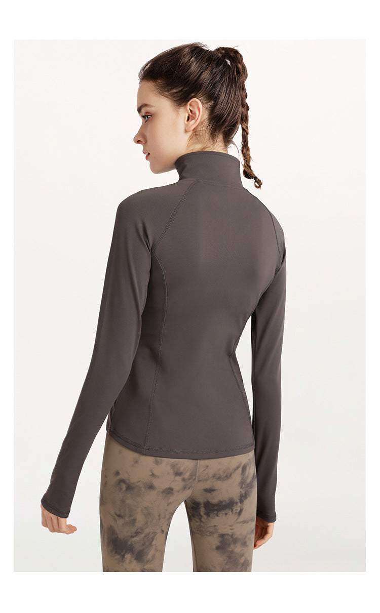 Full sleeve zip front top