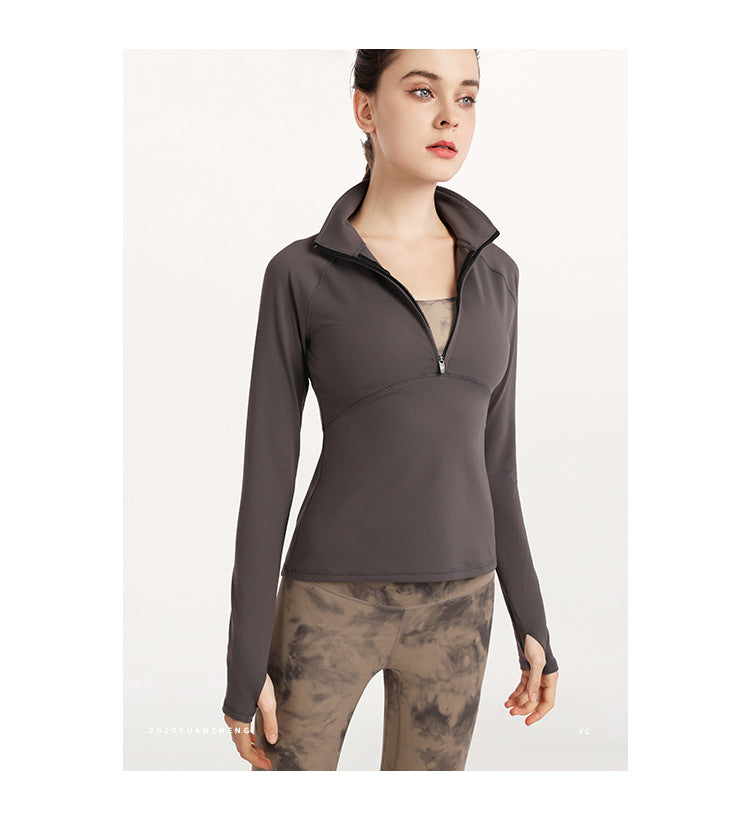 Full sleeve zip front top