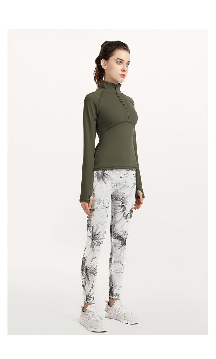 Full sleeve zip front top
