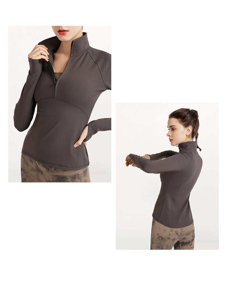 Full sleeve zip front top