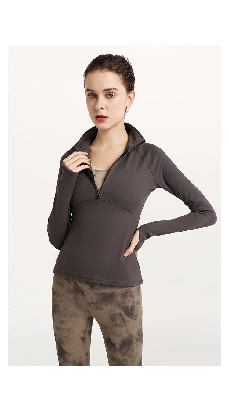 Full sleeve zip front top