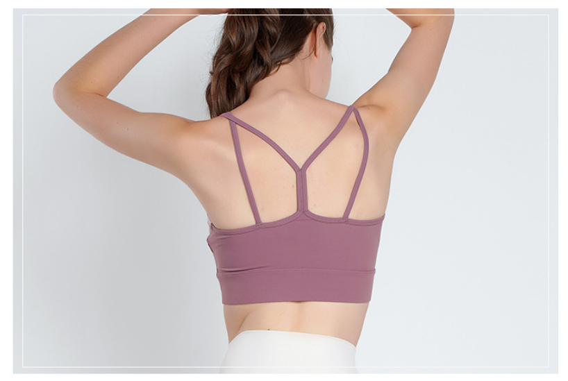 High support spaghetti strap bra