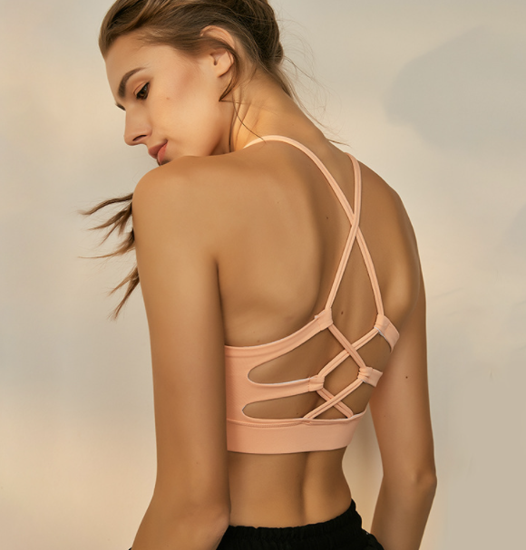 Cross back high support bra