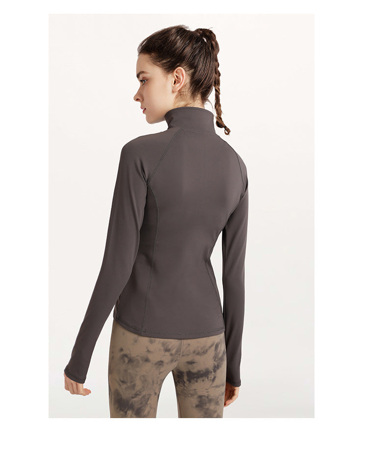 Full sleeve zip front top