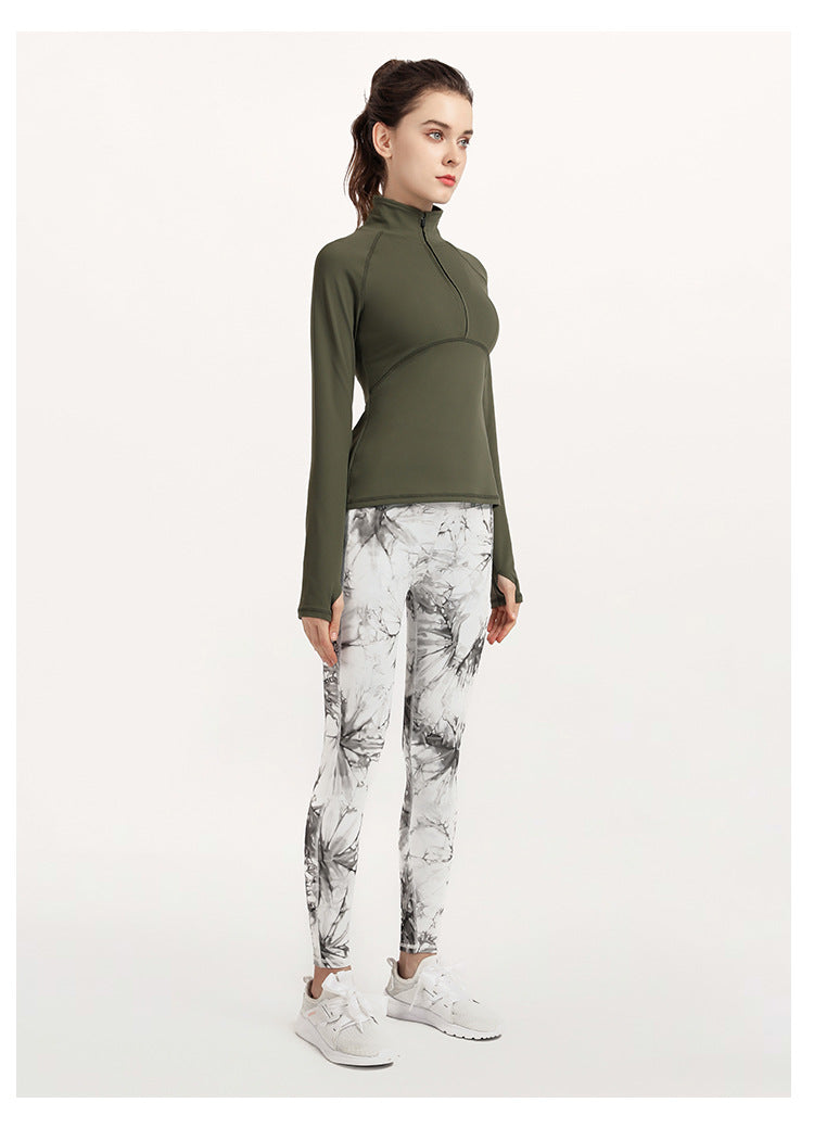 Full sleeve zip front top