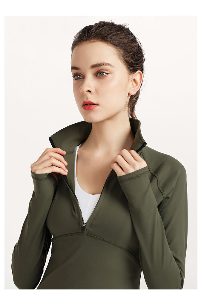 Full sleeve zip front top