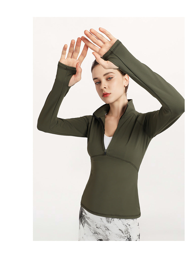 Full sleeve zip front top
