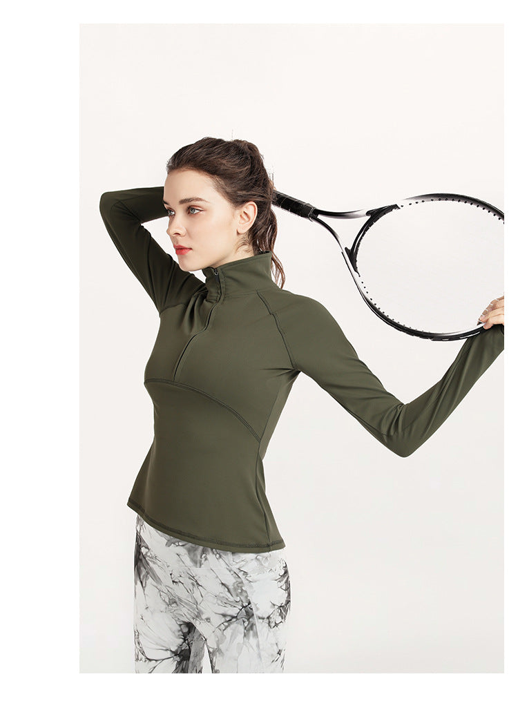 Full sleeve zip front top