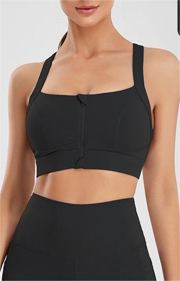 Zip front sports bra