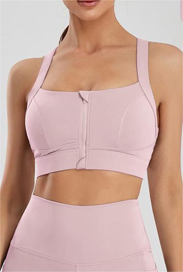 Zip front sports bra