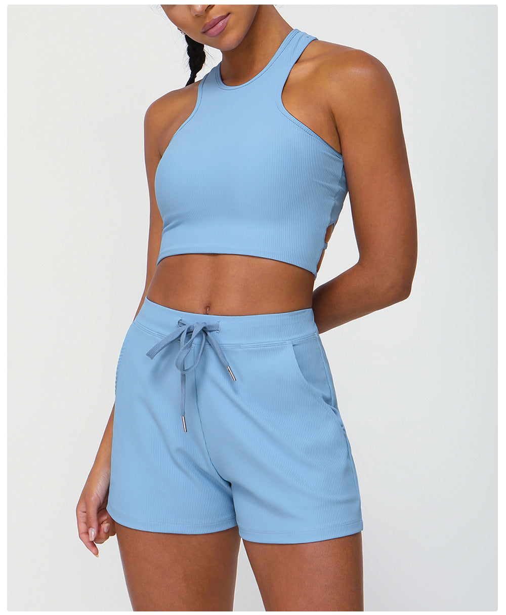 Cross back sports bra