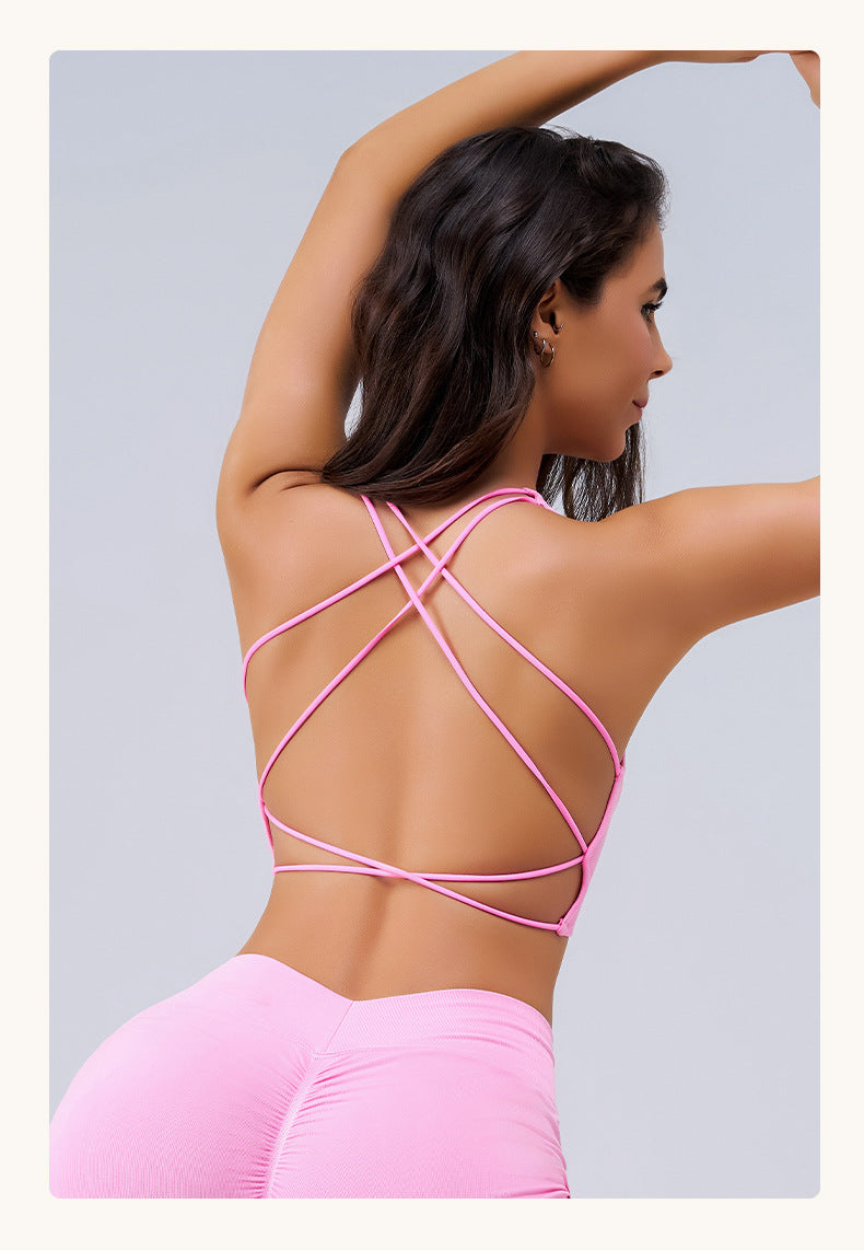 Cross back sports bra