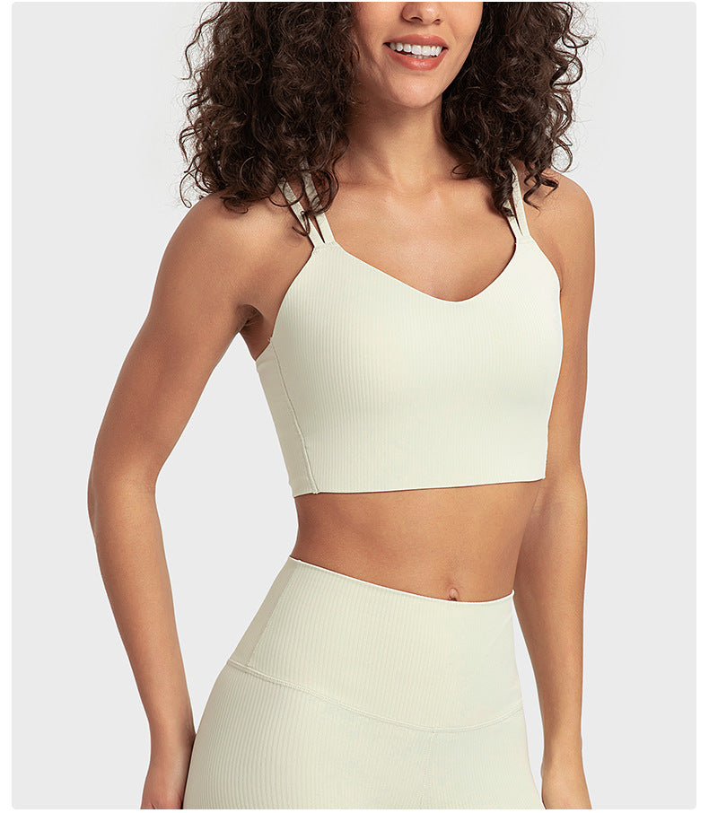Cross back sports bra