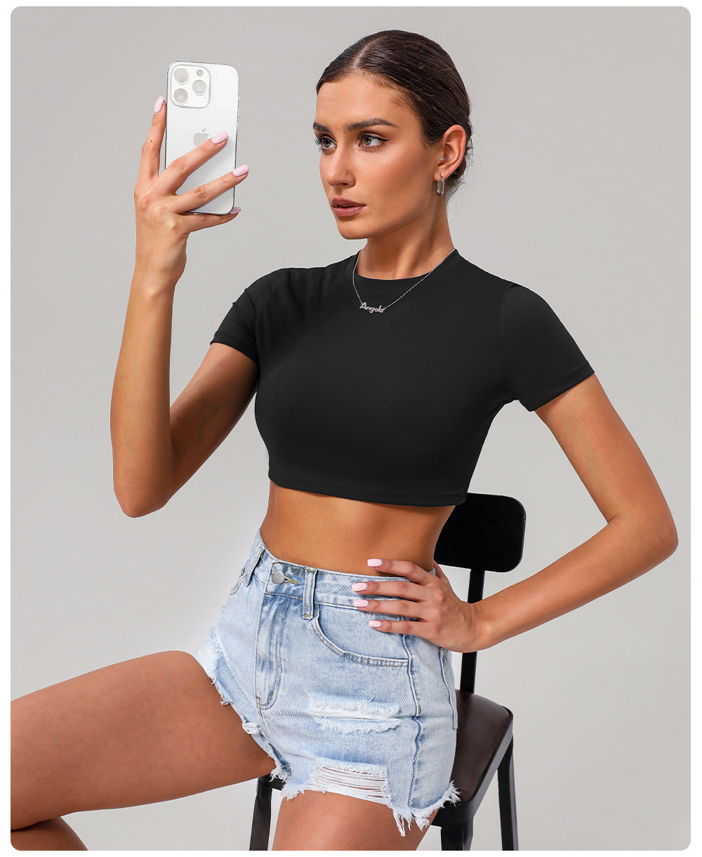 Short sleeve cropped top