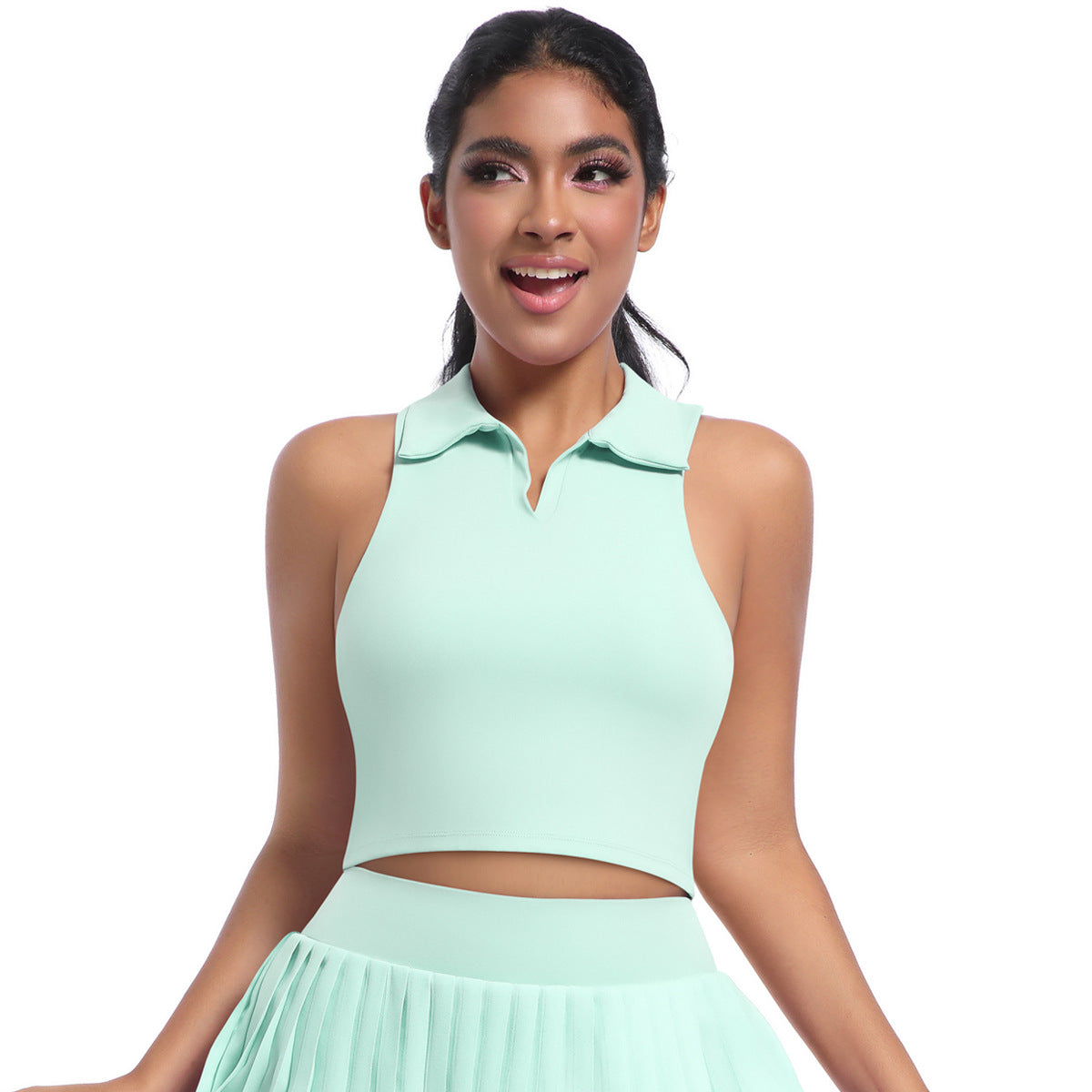 Collared cropped top