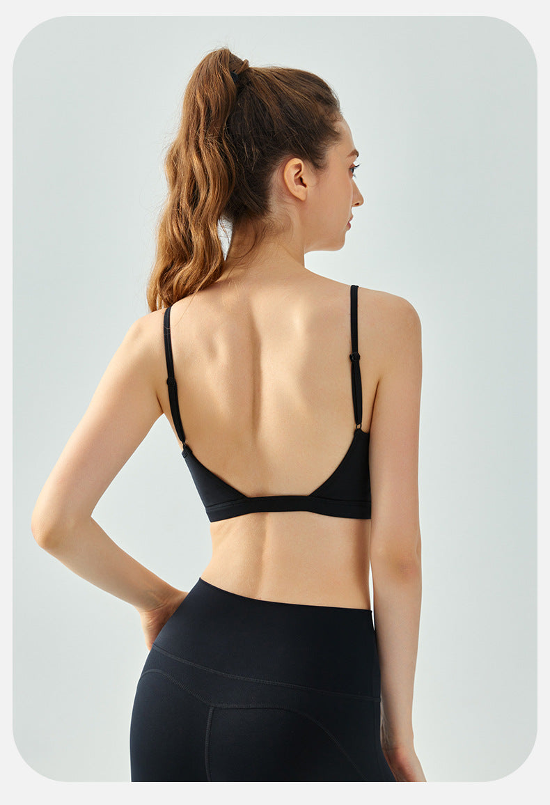 Backless sports bra