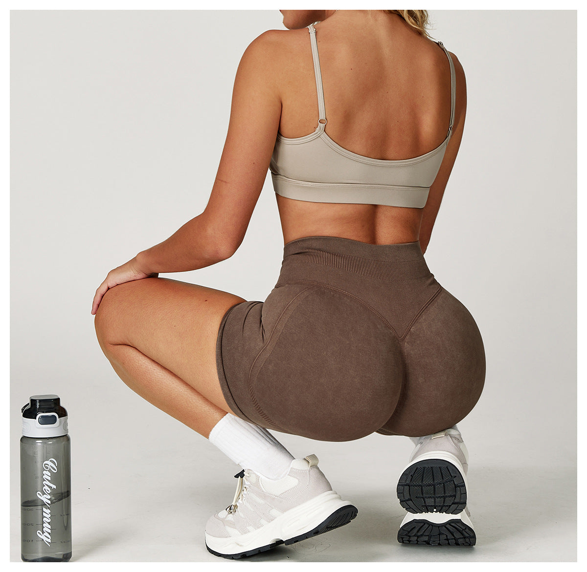 Stone Washed hip shaping shorts