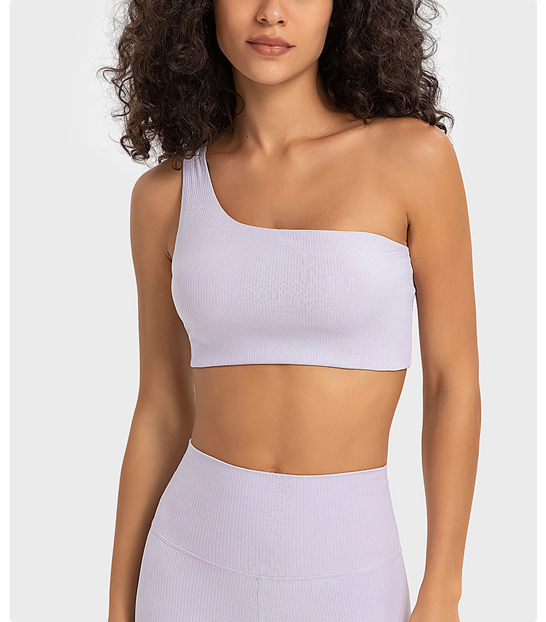 One shoulder sports bra