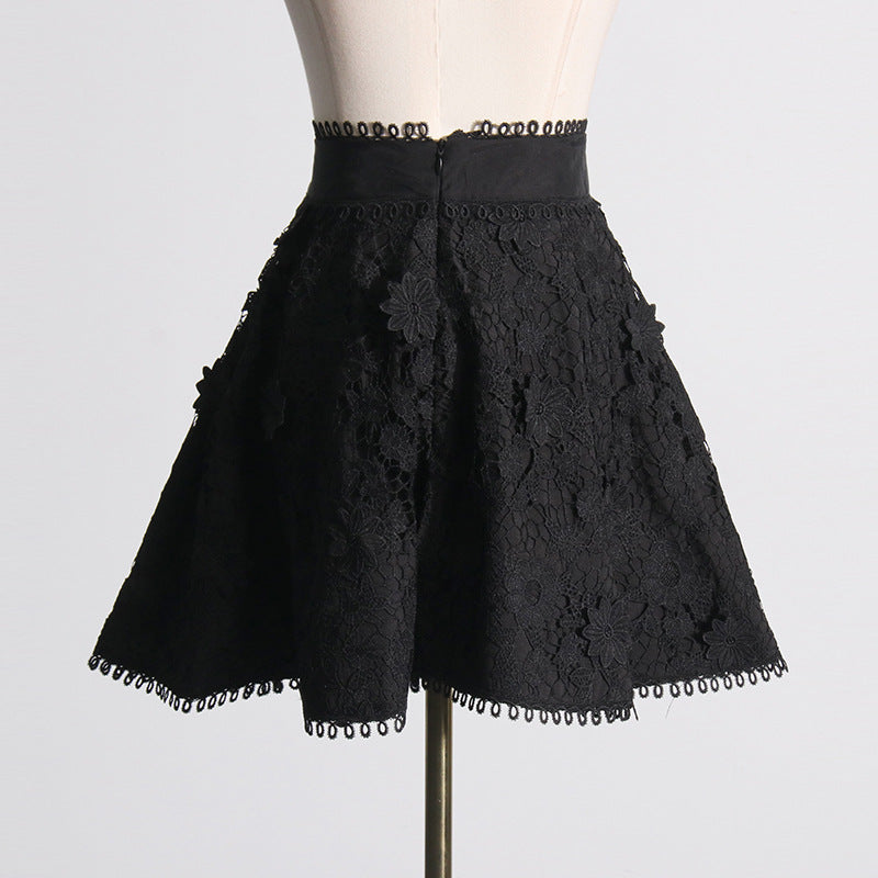 Embroidered lace skirt and top set