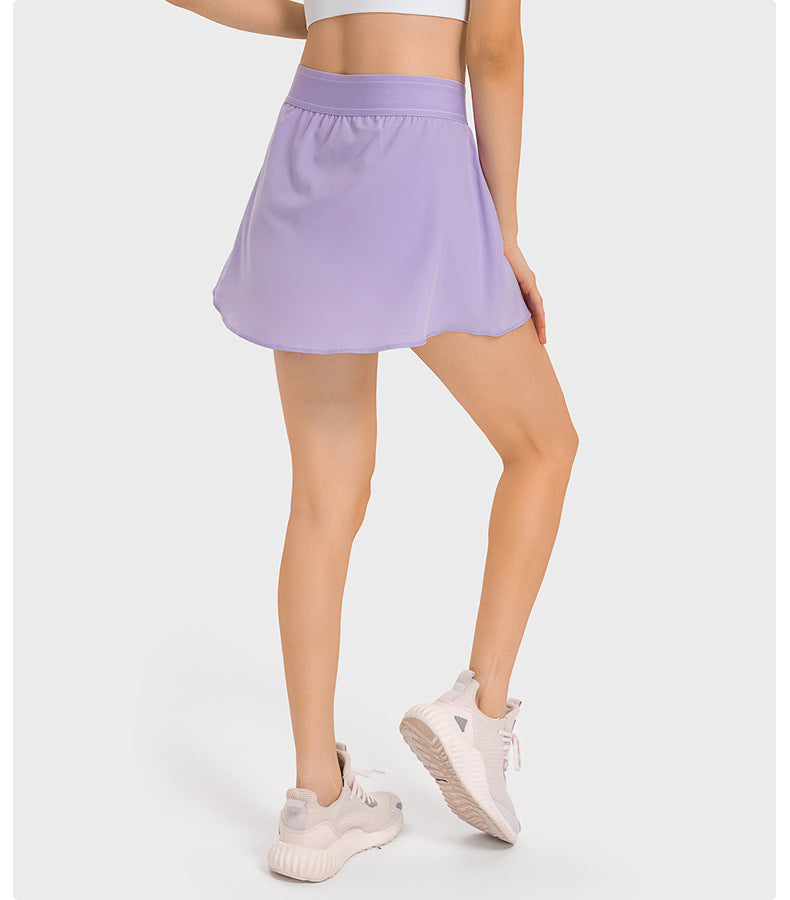 Quick dry pleated back skort