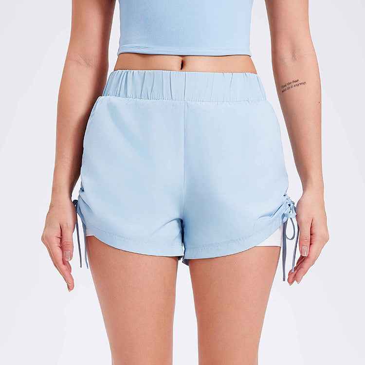 Running shorts with drawstring