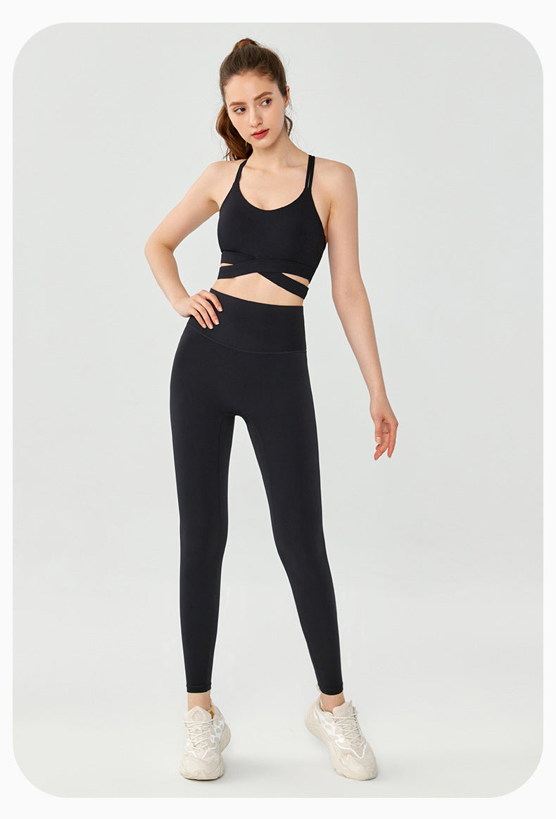 Ribbed fitness bra