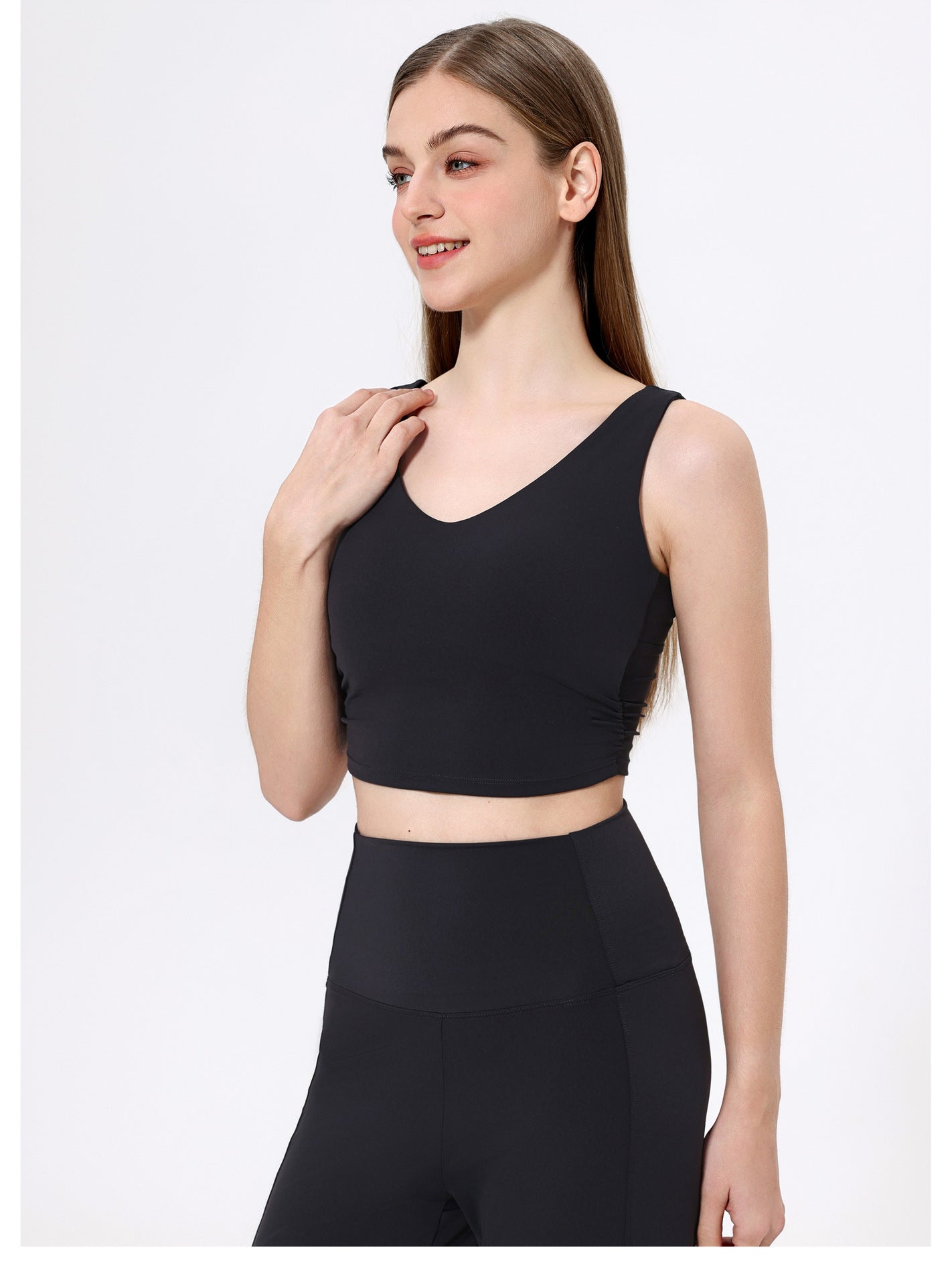 High support cropped vest
